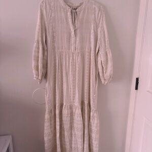 Elan Cream Long Sleeve Women's Dress